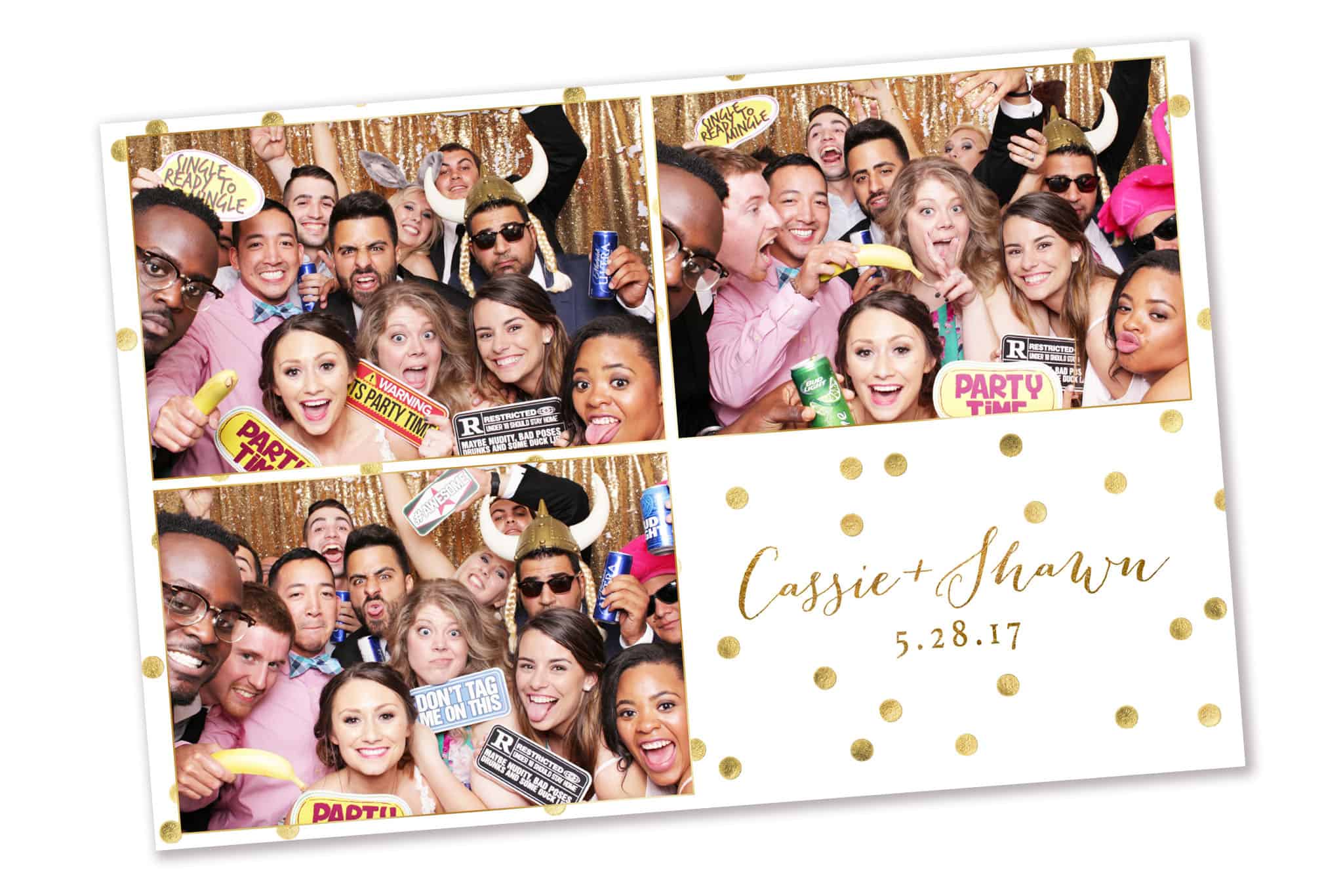gold confetti photo booth template