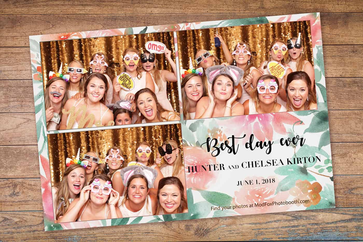 Floral Watercolor Photo Booth Template