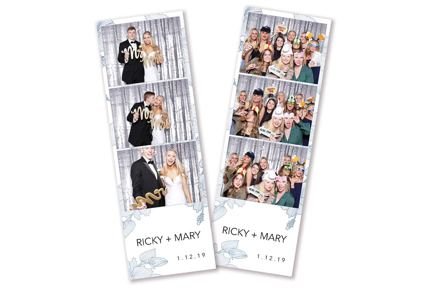 blue botanical photo booth template