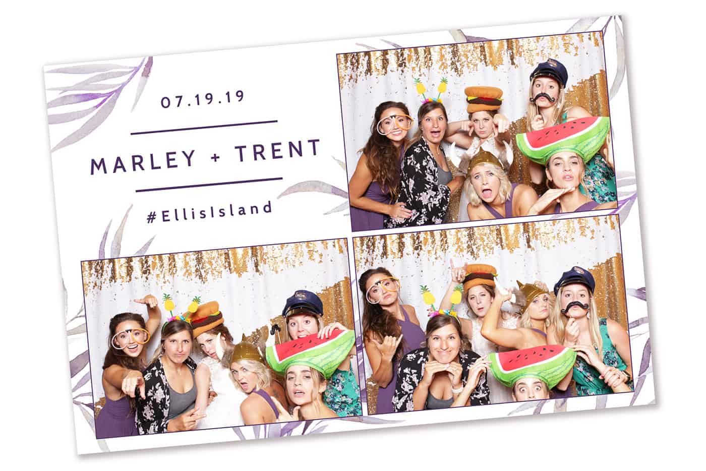 Purple Leaves Photo Booth Template