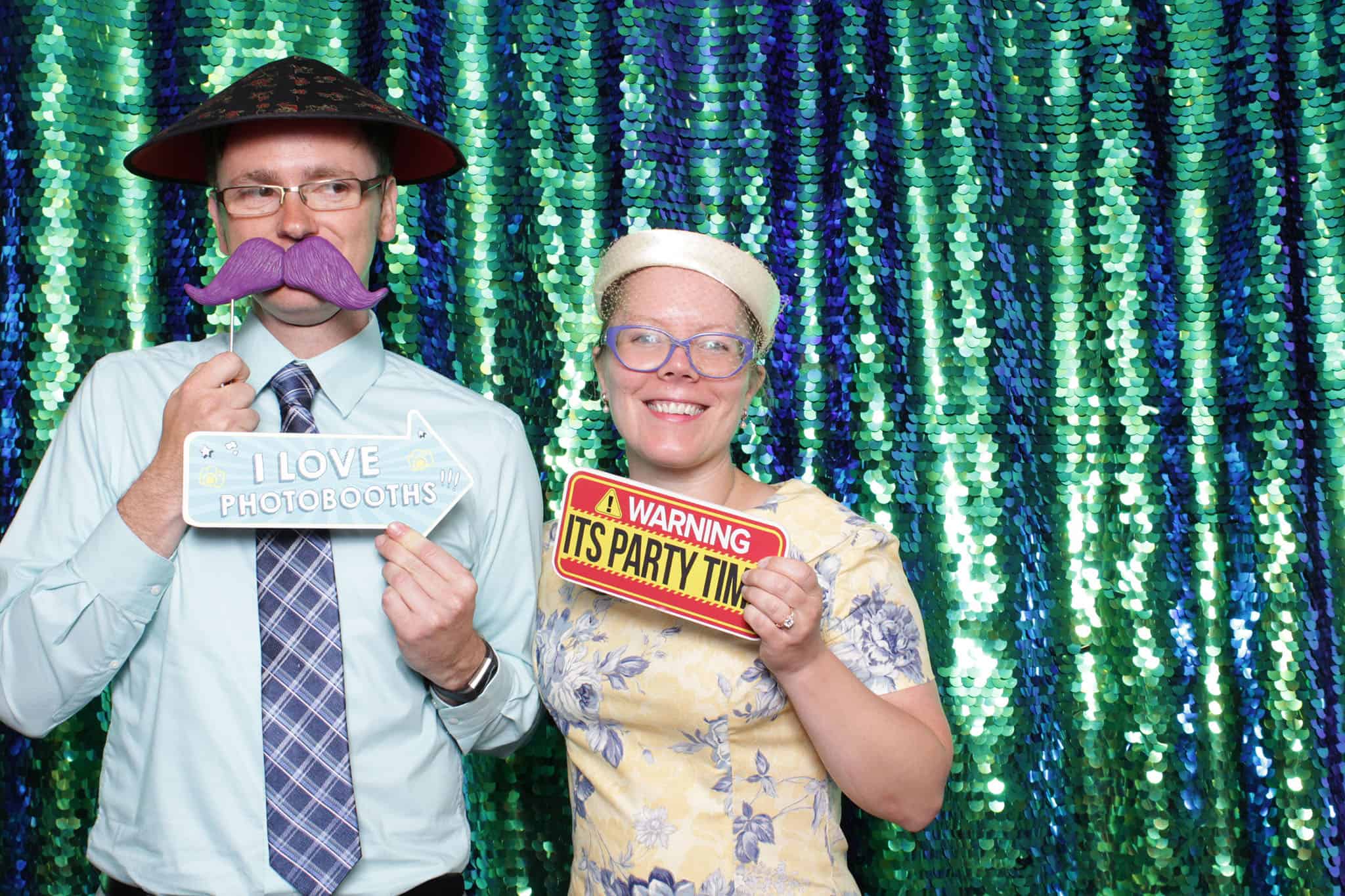 peacock sequin photo booth at The Manor