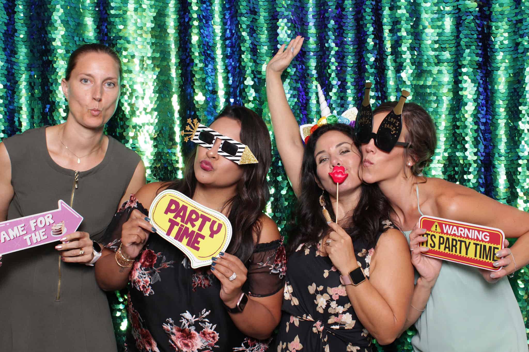 peacock sequin photo booth at The Manor