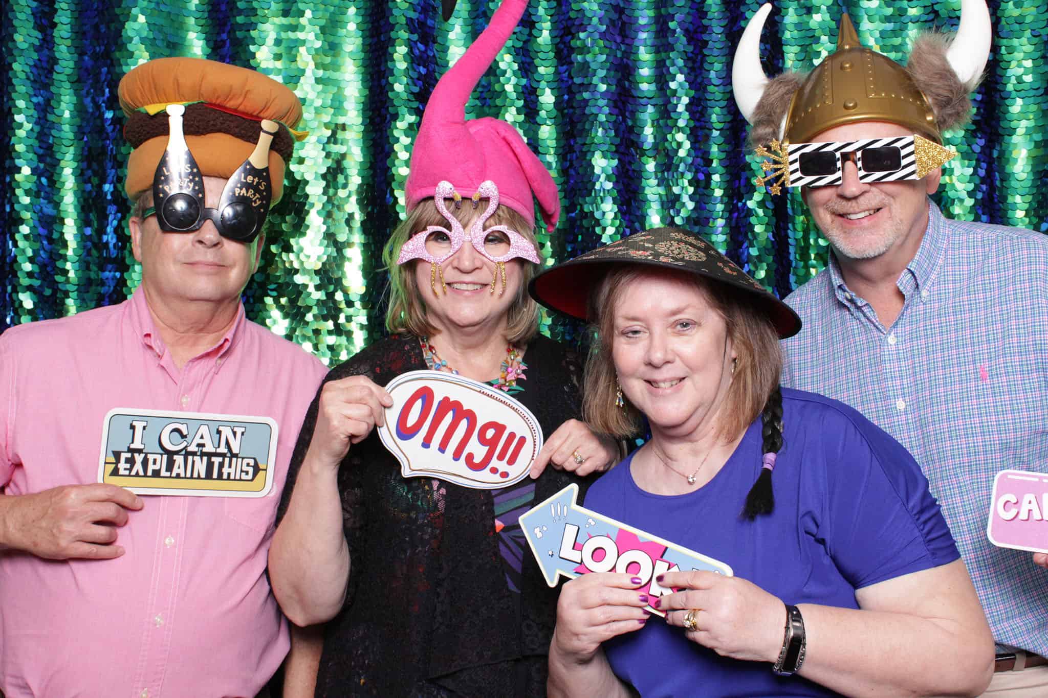 peacock sequin photo booth at The Manor