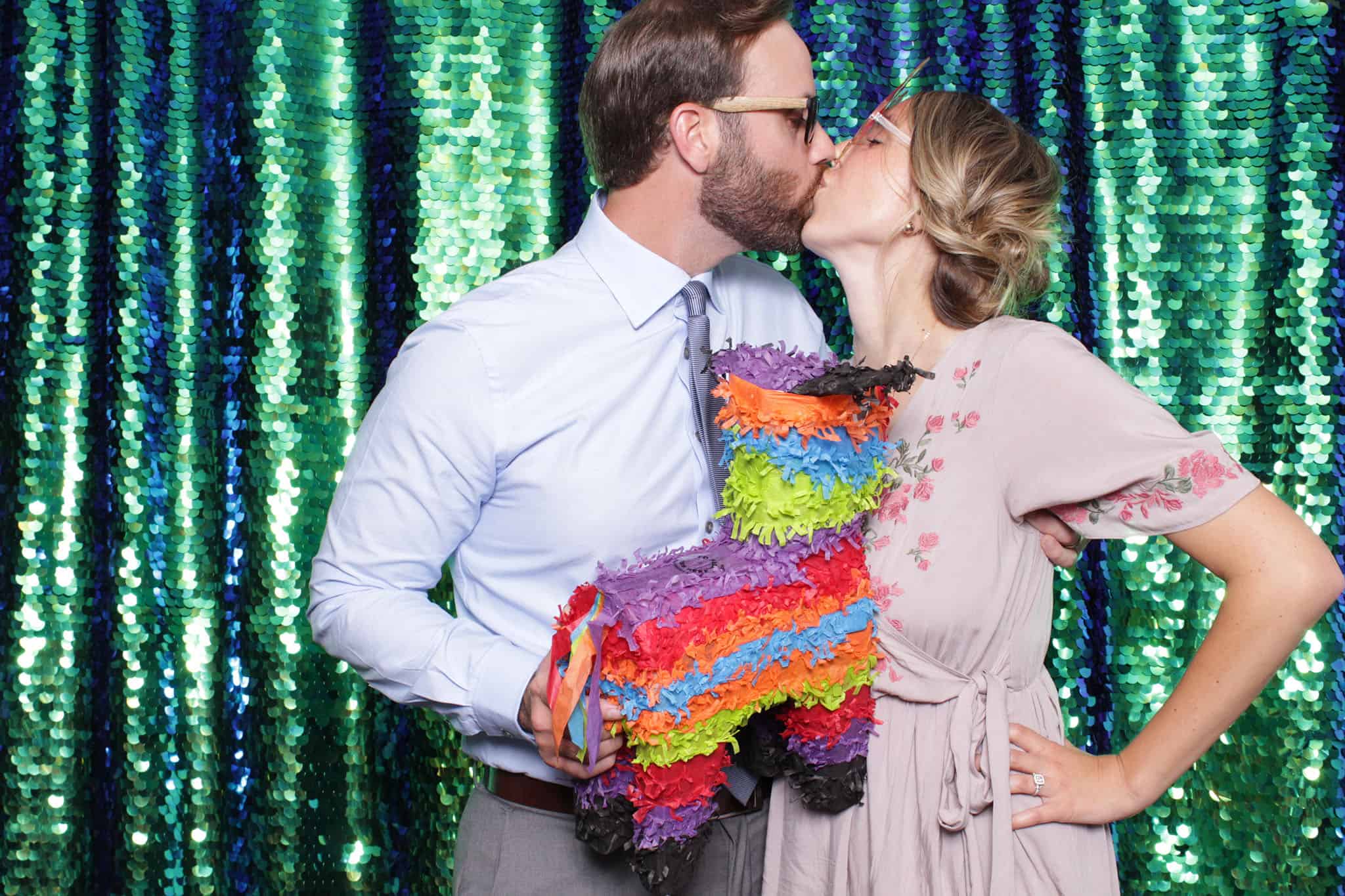 peacock sequin photo booth at The Manor