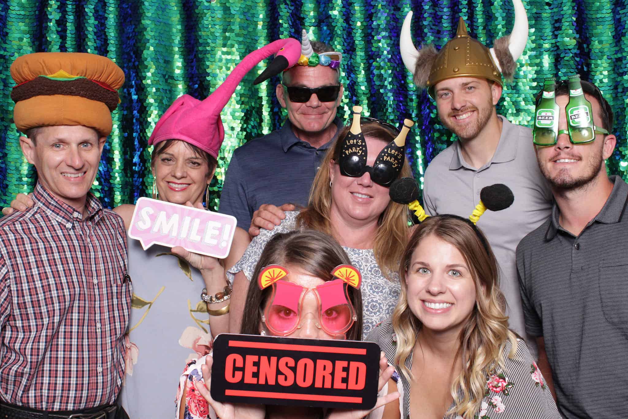 peacock sequin photo booth at The Manor