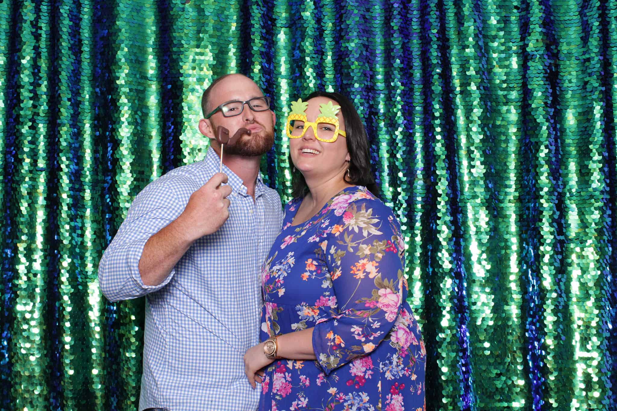 peacock sequin photo booth at The Manor