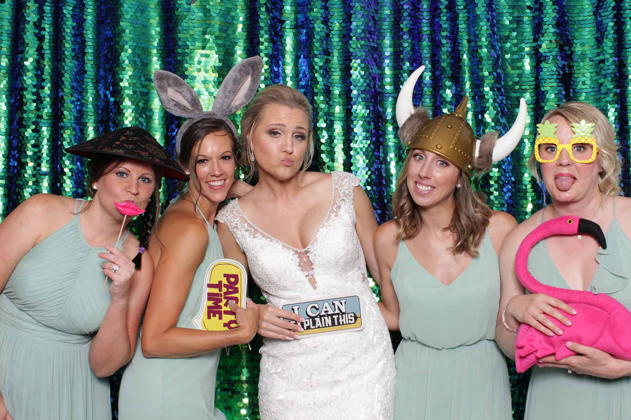 peacock sequin photo booth at The Manor