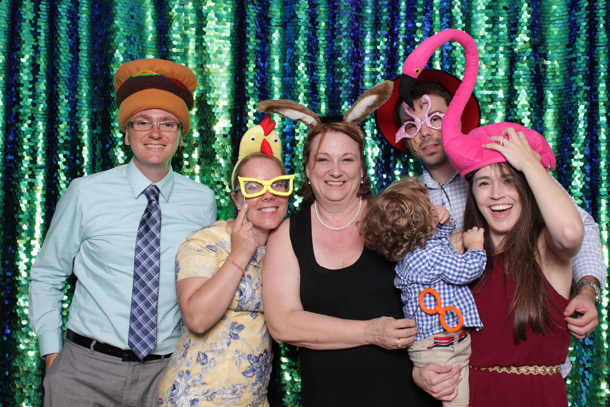 peacock sequin photo booth at The Manor