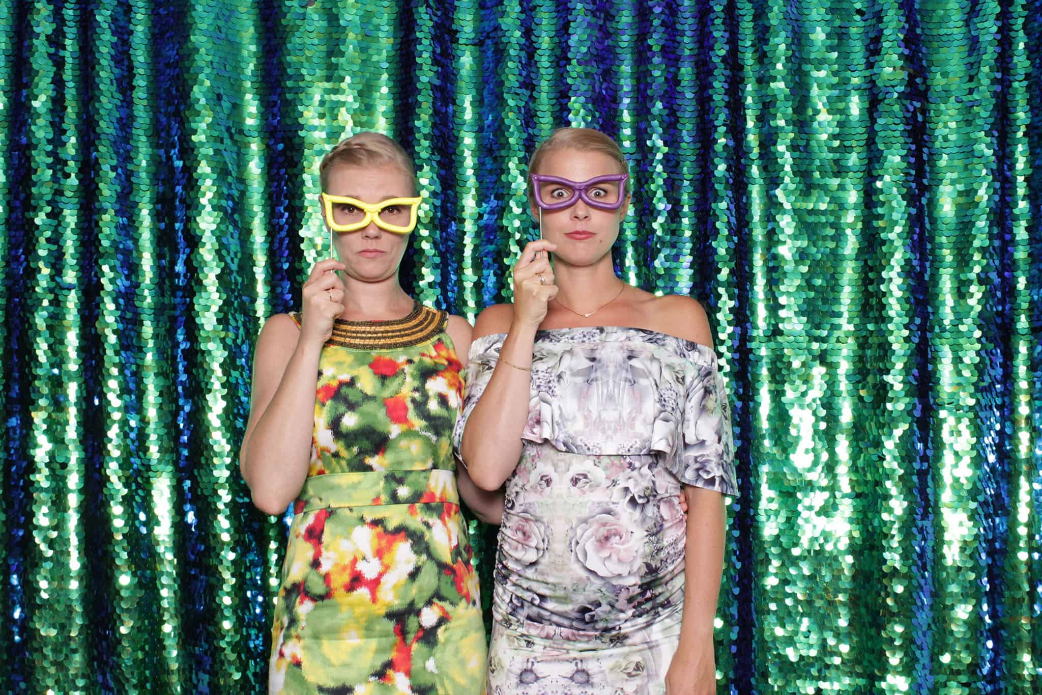 peacock sequin photo booth at The Manor