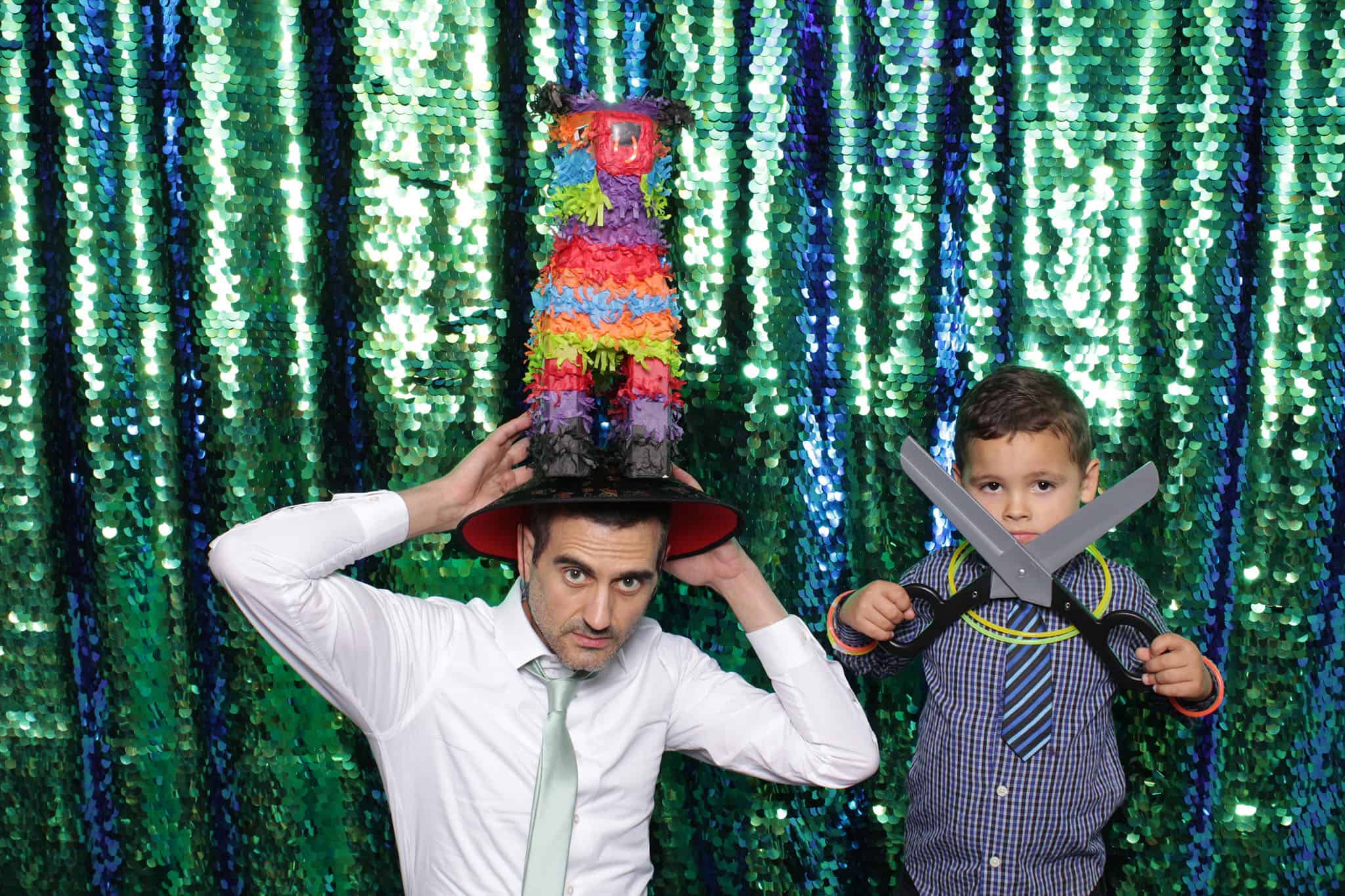 peacock sequin photo booth at The Manor