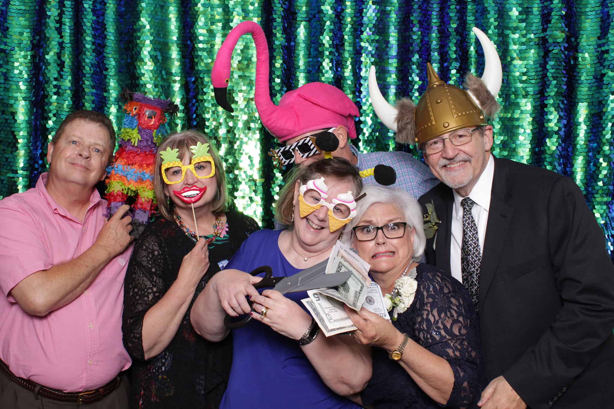 peacock sequin photo booth at The Manor
