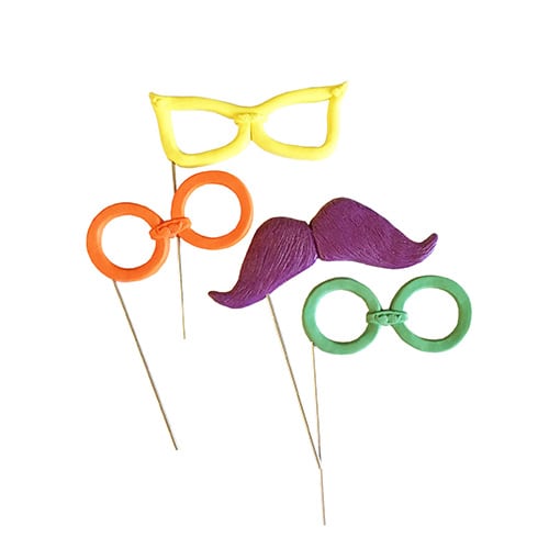 glasses on sticks photo booth photo